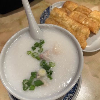 Mike's Noodle House - 62. Pork Stomach and Rock Cod Congee and 64. Chinese Donut - Cantonese Near Me - Seattle, Washington