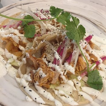 Baja Haus - Chicken tinga tacos....way too much sour cream!!! - Seafood Near Me - Wayzata, Minnesota Baja Haus - Chicken tinga tacos....way too much sour cream!!! - Seafood Near Me - Wayzata, Minnesota