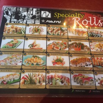 Hoshi Sushi - Menu of Rolls - Sushi Bars Near Me - Fullerton, California
