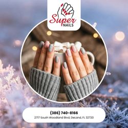 Super Nails - "Holiday glam just got sweeter  Stunning designs to elevate every celebration. Get ready to sparkle all December 
 Book now"