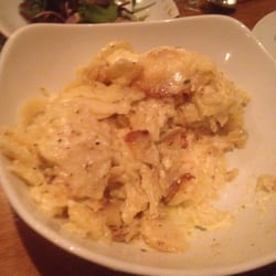 Yummy creamy garlic potatoes with bacon pieces