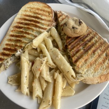 Two's Company - Chicken pesto panini w pasta salad - Sandwiches Near Me - Orange, California