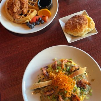 The Fish House - Grits à Ya Ya, and they were delicious as always. We also tried the chicken and waffles at brunch... - Seafood Near Me - Pensacola, Florida The Fish House - Grits à Ya Ya, and they were delicious as always. We also tried the chicken and waffles at brunch... - Seafood Near Me - Pensacola, Florida