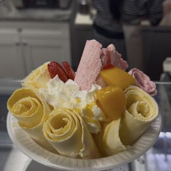 Ice Rolls - Make your own: Mango and Strawberry - Ice Cream & Frozen Yogurt Near Me - Clearwater, Florida Ice Rolls - Make your own: Mango and Strawberry - Ice Cream & Frozen Yogurt Near Me - Clearwater, Florida