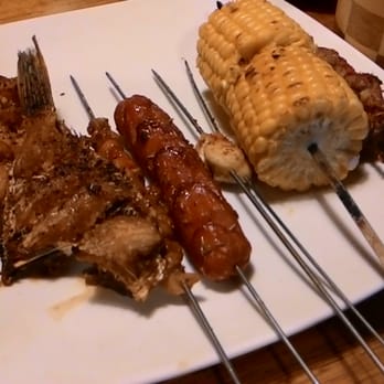 Each-Easy Fun BBQ - Sweet corn , chicken skin , chinese sausage and fish. - Chinese Near Me - Auckland, AUK