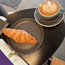 The Colombian Coffee Bar & Roastery - Cappuccino and croissant.  Yum.  Guava filling!