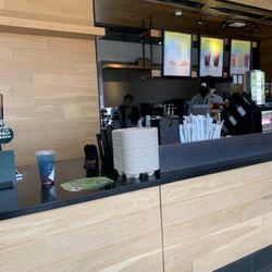 Starbucks - Unfriendly no hello or welcome but clean