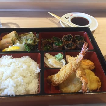 Sushi Hiro - Bento Box Chose the beef wrapped around scallion and shrimp and veg tempura, good portion of rice with Gyoza and Spring roll - Japanese Near Me - Las Vegas, Nevada Sushi Hiro - Bento Box Chose the beef wrapped around scallion and shrimp and veg tempura, good portion of rice with Gyoza and Spring roll - Japanese Near Me - Las Vegas, Nevada