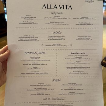 Alla Vita - Menu as of 4.3.2026 - Italian Near Me - Chicago, Illinois Alla Vita - Menu as of 4.3.2026 - Italian Near Me - Chicago, Illinois