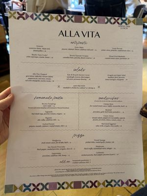 Menu photo 5 Alla Vita Chicago, IL