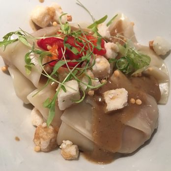 Koko Head Cafe - Dumpling of the Day: Boiled Beef Dumpling w/Black Pepper Sauce ($13)- 4.5/5 stars - Breakfast & Brunch Near Me - Honolulu, Hawaii