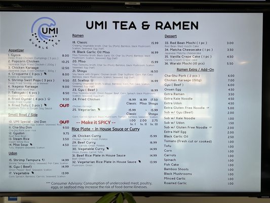 Menu photo 4 UMI Tea & Ramen Fremont, CA Menu photo 4 UMI Tea & Ramen Fremont, CA