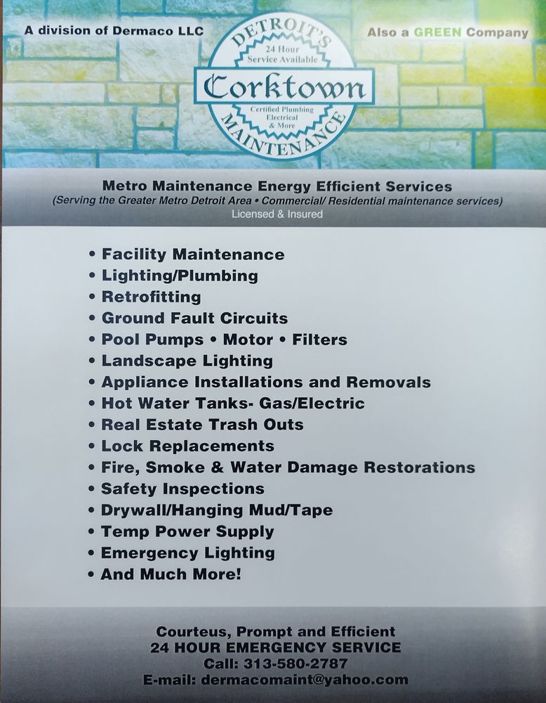 Slide of Detroit Corktown Maintenance