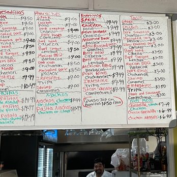 La Fogata - a menu on the wall of a restaurant - Mexican Near Me - Shelbyville, Kentucky La Fogata - a menu on the wall of a restaurant - Mexican Near Me - Shelbyville, Kentucky