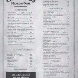 menu for chatinos mexican grill menu for chatinos mexican grill