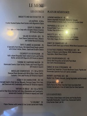 Menu photo 3 Bistro Papillon Sydney, NSW