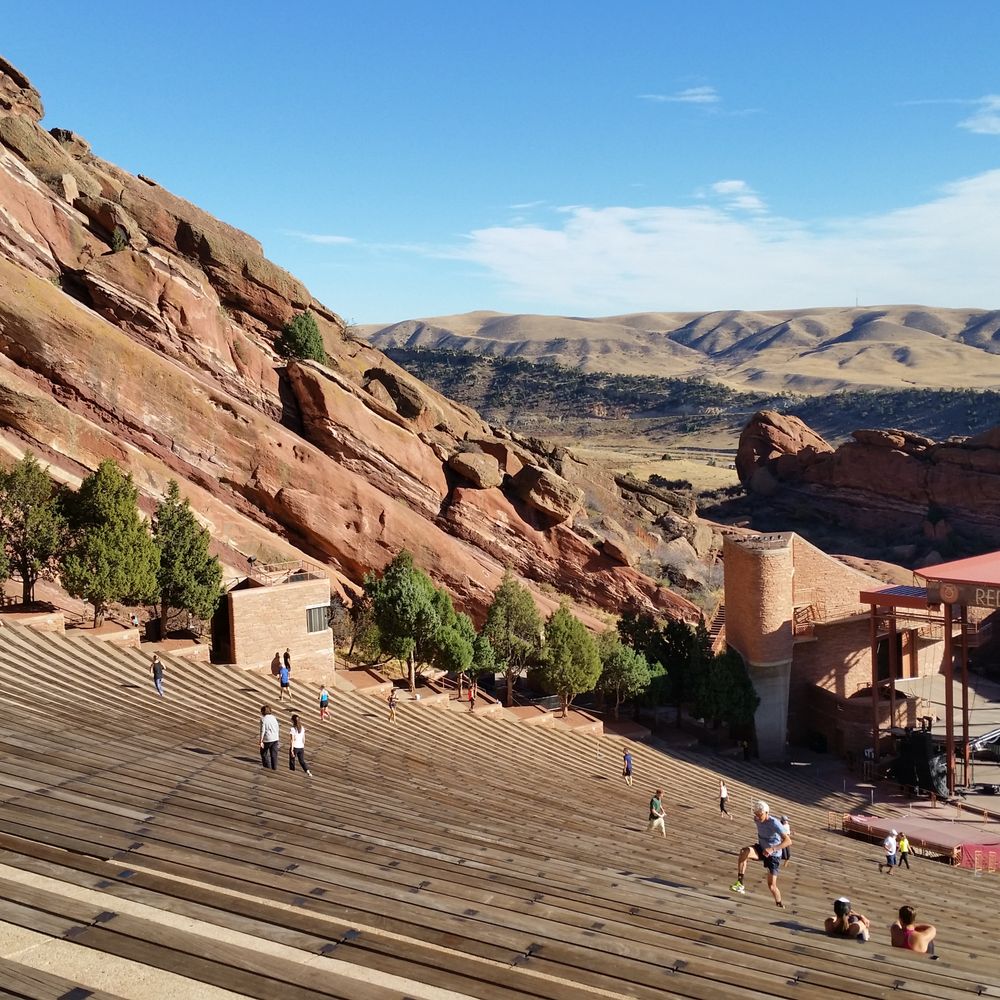 Red Rocks Park - Looking down at the stage. - Parks Near Me - Morrison, Colorado Red Rocks Park - Looking down at the stage. - Parks Near Me - Morrison, Colorado