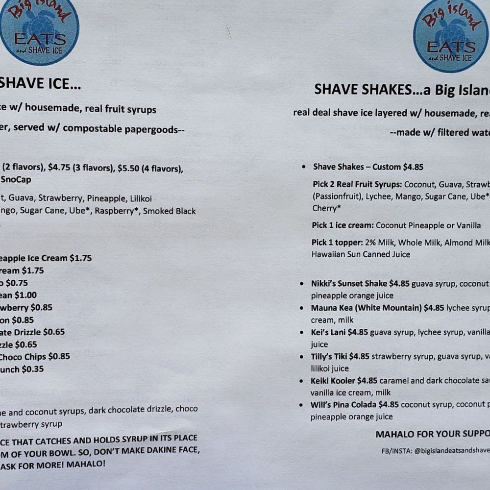 Big Island Eats and Shave Ice - Shaved Ice Near Me - Rolling Hills Estates, California