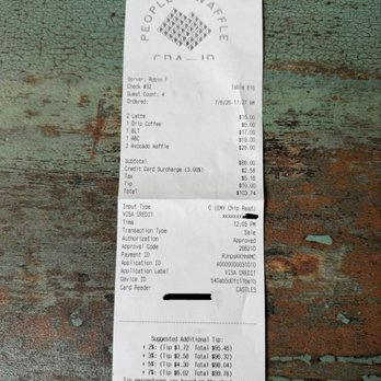 People’s Waffle - Receipt server Robin F won't allow an egg on sandwich even when you want to pay for it ( over hard or nothing ) - Breakfast & Brunch Near Me - Coeur d'Alene, Idaho People’s Waffle - Receipt server Robin F won't allow an egg on sandwich even when you want to pay for it ( over hard or nothing ) - Breakfast & Brunch Near Me - Coeur d'Alene, Idaho