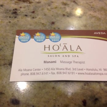 Ho'ala Salon and Spa - Really enjoyed Manami. She is so sweet and def helped me relax :) - Day Spas Near Me - Honolulu, Hawaii Ho'ala Salon and Spa - Really enjoyed Manami. She is so sweet and def helped me relax :) - Day Spas Near Me - Honolulu, Hawaii