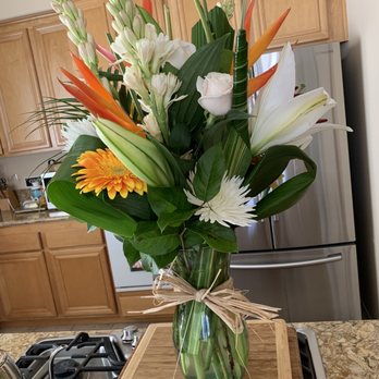 Kimberly's Flowers - Tropical Floral arrangement... recipient extremely happy! Thank you Kim's Flowers! - Florists Near Me - San Clemente, California