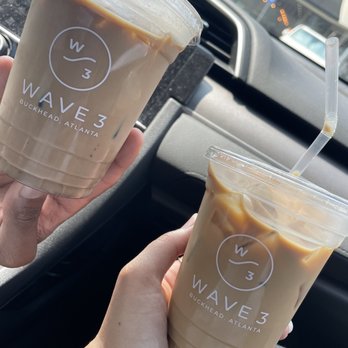 Wave 3 Coffee and Chocolate - Iced Oat Milk Vanilla Latte & Iced Oat Milk Mocha Latte - Coffee & Tea Near Me - Atlanta, Georgia
