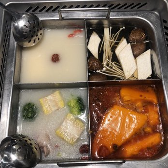 Haidilao Hotpot Flushing - Soup base with 4 different flavor - Hot Pot Near Me - Flushing, New York