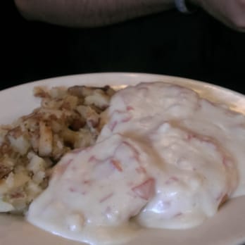 Yorkshire Restaurant - Chipped beef over biscuits with home fries - Breakfast & Brunch Near Me - Manassas, Virginia Yorkshire Restaurant - Chipped beef over biscuits with home fries - Breakfast & Brunch Near Me - Manassas, Virginia
