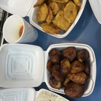 La Isla Cuchifrito - Rice, beans, sweet plantain, tostones, and passion fruit juice (Fed 2 people) all for only $10 - Puerto Rican Near Me - Bronx, New York