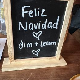 Our waitress "Ms Middletown" added this little sign to our table!