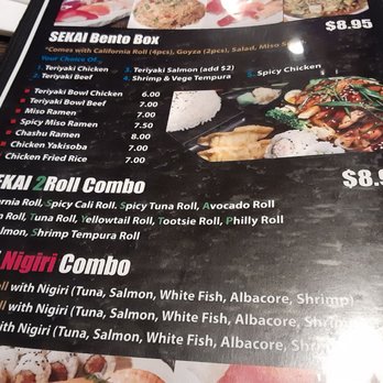 Sekai Sushi - Lunch specials. 2 rolls for $8.95 - Japanese Near Me - Mesa, Arizona Sekai Sushi - Lunch specials. 2 rolls for $8.95 - Japanese Near Me - Mesa, Arizona