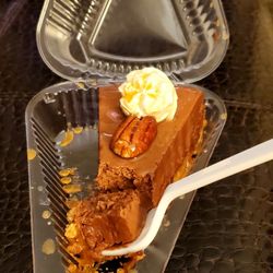 Capizzi's Cheesecake-Pizza and then some - A chocolate turtle slice of cheesecake. It was alright. I couldn't finish it. Looks better than it tasted.