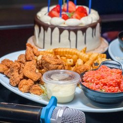 Air Park Karaoke Lounge - Pupu Platter with chicken, fries, and spicy poke