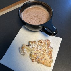 Corduroy - Almond apricot scone.  Ube latte with oat milk.