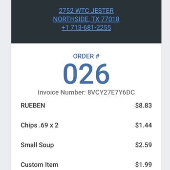Supreme Sandwiches - Receipt - Sandwiches Near Me - Houston, Texas Supreme Sandwiches - Receipt - Sandwiches Near Me - Houston, Texas