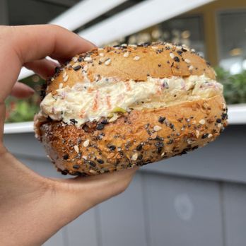 Terra Bagels - Everything with veggie cream cheese- yuuuummmmy - Bagels Near Me - Grand Rapids, Michigan