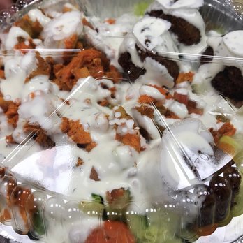 Naz's Halal Food - Levittown - Chicken & Falafel Salad Platter - Halal Near Me - Levittown, New York