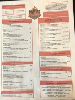 Menu photo 3 Parma Pizzeria Napoletana Thousand Oaks, CA
