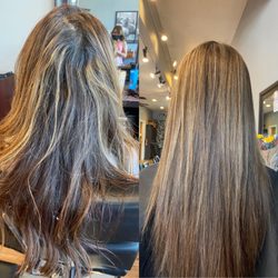 Lien Hair Studio - Correction color before and after