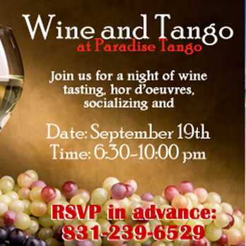 Paradise Tango - Wine & Tango Flier for September 19th, 2015 - Performing Arts Near Me - Honolulu, Hawaii Paradise Tango - Wine & Tango Flier for September 19th, 2015 - Performing Arts Near Me - Honolulu, Hawaii