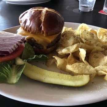 Illusion Bar Grill Cafe - Cheeseburger with chips - Pubs Near Me - Des Plaines, Illinois Illusion Bar Grill Cafe - Cheeseburger with chips - Pubs Near Me - Des Plaines, Illinois