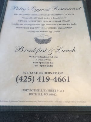 Menu photo 8 Patty's Eggnest Bothell, WA
