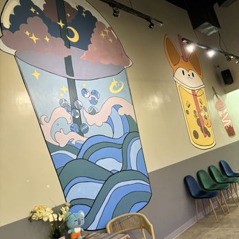 Teazzty Tea Bar - Inside cute wall art - Bubble Tea Near Me - San Antonio, Texas