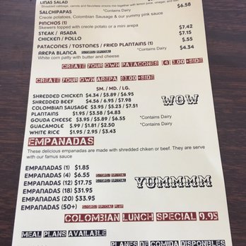 ArePA George - Menu - Colombian Near Me - Chicago, Illinois ArePA George - Menu - Colombian Near Me - Chicago, Illinois