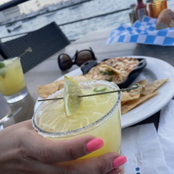 Bluewater Grill - Margarita with crab and artichoke dip is a bomb - Seafood Near Me - Avalon, California