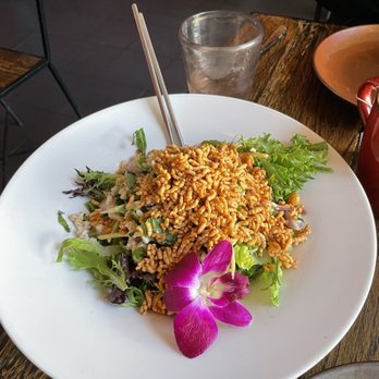Thai District - Chicken salad with toasted rice. Nice and crispy! - Thai Near Me - Long Beach, California Thai District - Chicken salad with toasted rice. Nice and crispy! - Thai Near Me - Long Beach, California