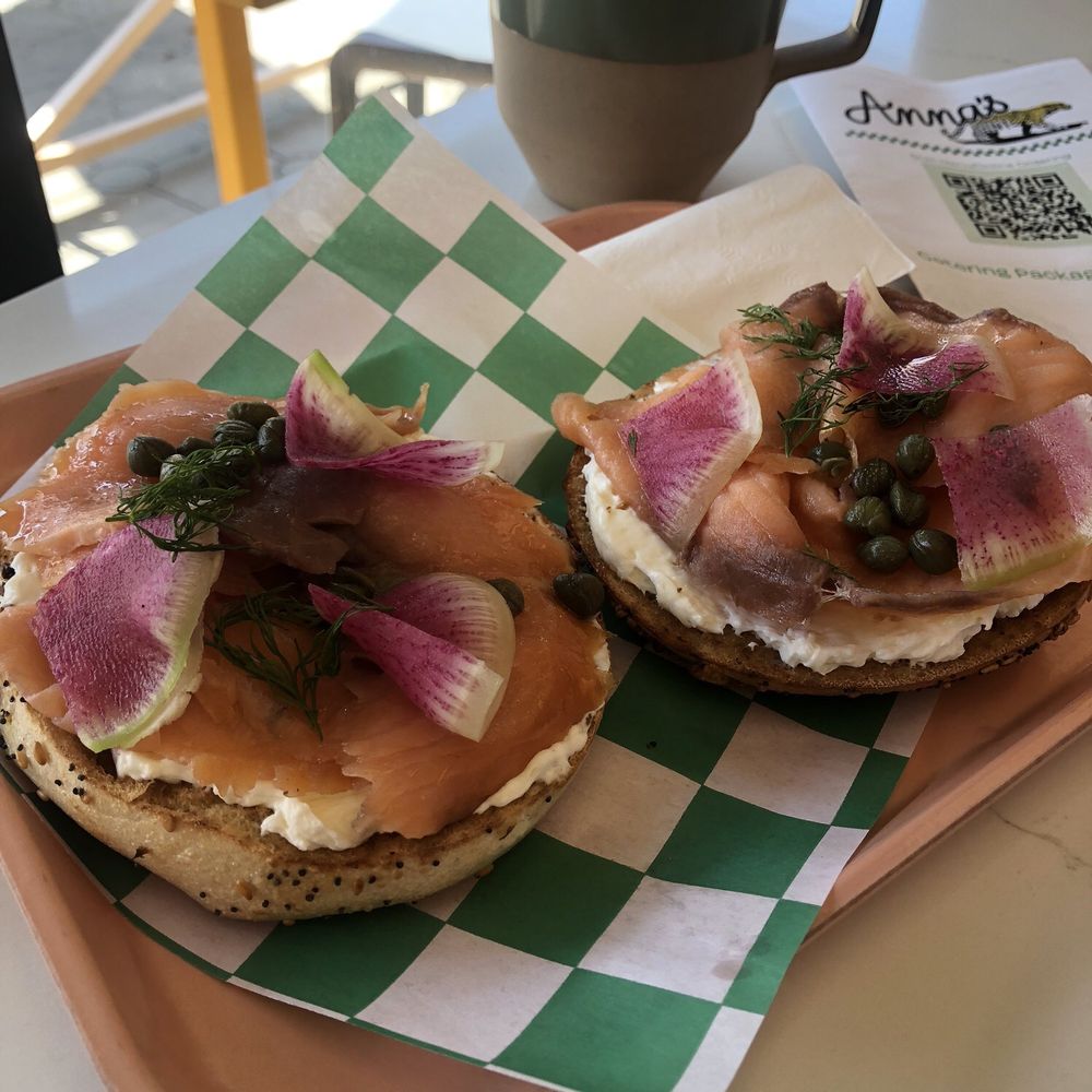 Anna's Joint - Smoked Salmon Bagel and drip coffee - Wine Bars Near Me - Long Beach, California