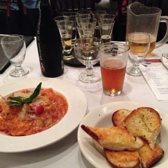 Pinocchio's Pizza - Lobster Ravioli a pitcher of terrible beer(bud light demonstration to prove it tastes terrible during speech) and  great Belgian - Pizza Near Me - Pasadena, California
