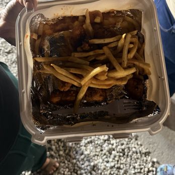 Wings And Papas - Not good at all just some Dino nuggets drenched in sauce with fries - Chicken Wings Near Me Wings And Papas - Not good at all just some Dino nuggets drenched in sauce with fries - Chicken Wings Near Me