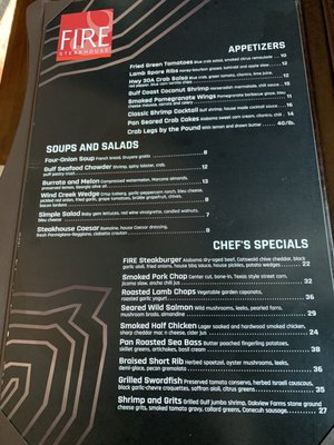 Menu photo 4 Fire Steakhouse-Wetumpka Wetumpka, AL Menu photo 4 Fire Steakhouse-Wetumpka Wetumpka, AL